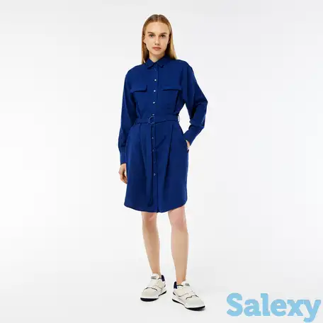 Платье lacoste regular fit с длинными рукавами и поясом, фотография 1