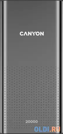 Внешний аккумулятор power bank 20000 мач canyon pb-2001 черный, фотография 1