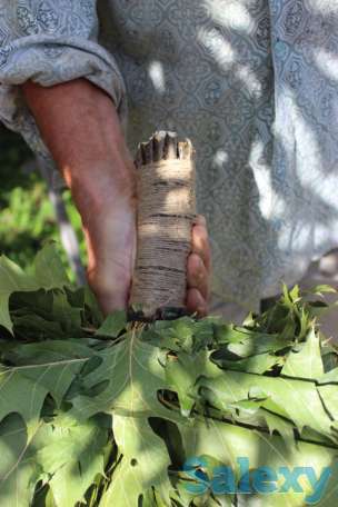 Банные веники из канадского дуба с джутовой рукояткой, фотография 5