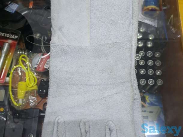 Краги спилковые пятипалые, перчатки, фотография 2