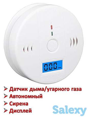 Продам автономный датчик дыма/угарного газа с сиреной и дисплеем, GS010, фотография 1