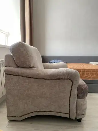 продам бу диван-тройку в отличном состоянии, раскладывается, фотография 6