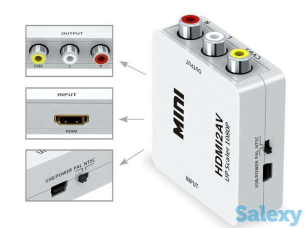 Продам адаптер конвертер / переходник / преобразователь с HDMI на RCA (тюльпаны, колокольчики), фотография 1