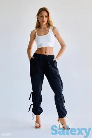 Черные штаны с завязками, фотография 1