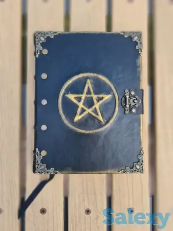 Гримуар из кожи на заказ, кожаная книга желаний, блокнот ручной работы, фотография 5