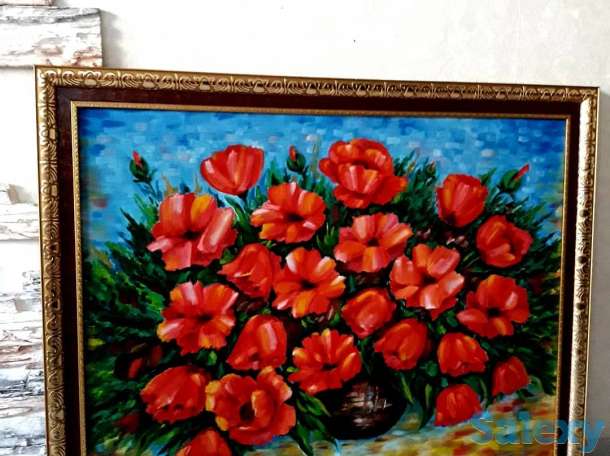 Продам картину маслом. Маки., фотография 1