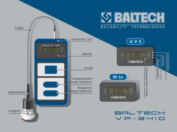 Приборы для диагностики, портативный виброметр BALTECH VP-3410, фотография 4