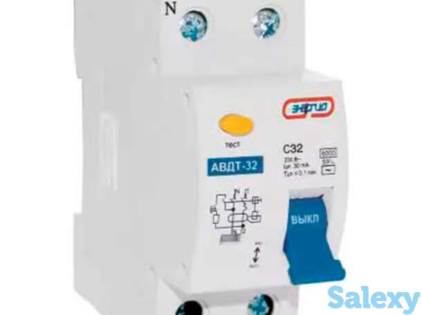 Дифавтомат АВДТ 32 2Р 32А 30 mA 2-х модульный Энергия, фотография 1