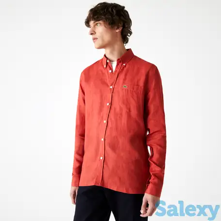 Мужская льнаная рубашка lacoste regular fit, фотография 1