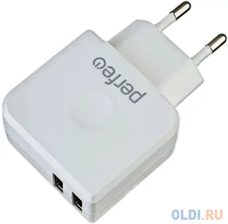 Зарядное устройство perfeo i4621 3.4a 2 х usb белый, фотография 1