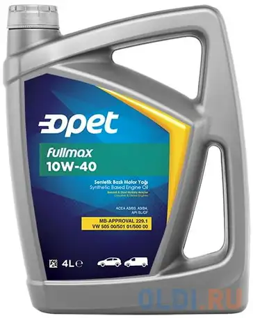 601214998 opet синт. мот.масло fullmax 10w-40 cf/sl a3/b3/a3/b4 (4л), фотография 1