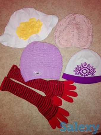 Шапочки, перчатки, панама, фотография 1