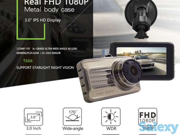 Продам автомобильный Full HD видеорегистратор, амолед дисплей, 170 градусов, модель DVR-T666G, фотография 1