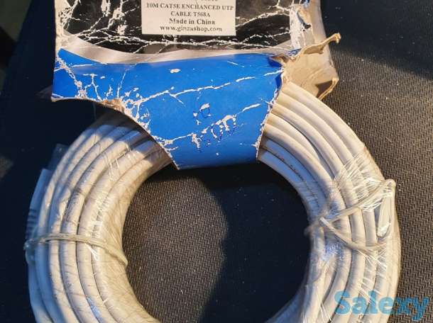 LAN Кабель UTP, CAT 5e 4Pairs 24 AWG шнур, провод усиленный 10 метров, фотография 2