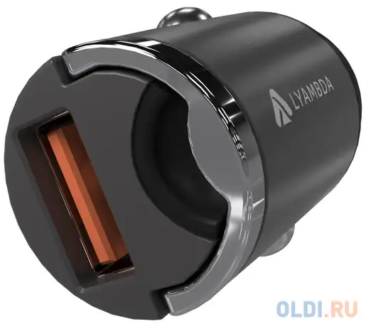 Автомобильное зарядное устройство lyambda 30вт usb-a (qc3.0) aluminum ls-a30 space grey, фотография 1