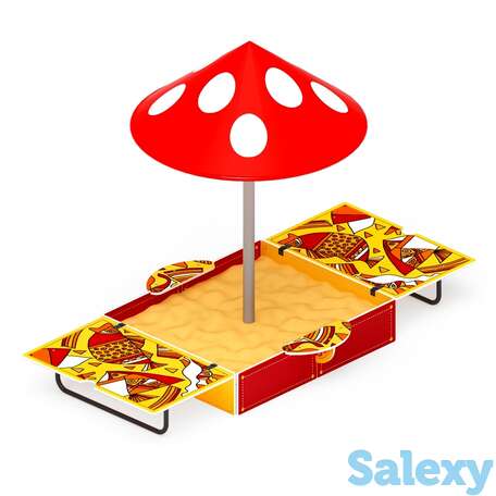 Песочница с крышкой и грибком (средняя) ио 5.01.10-08, фотография 1