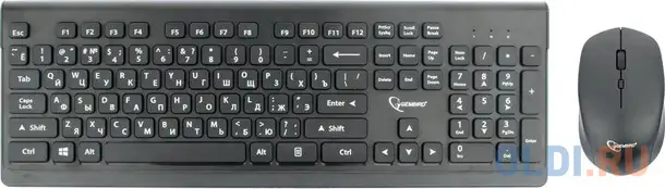 Комплект кл-ра+мышь беспров. gembird kbs-7200 {черный, 2.4ггц/10м, 1600 dpi,  мини-приемник-, фотография 1