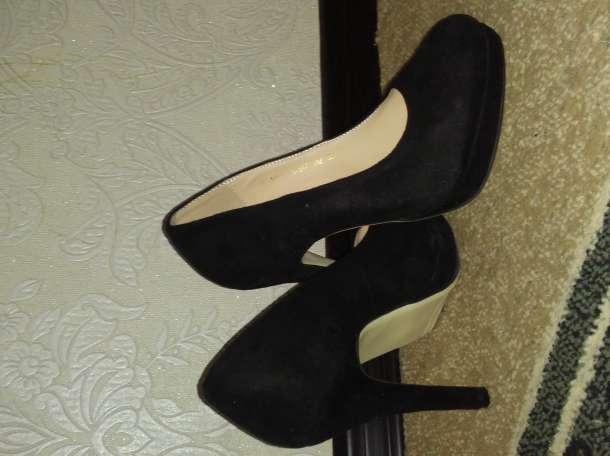 Замшевые черный туфли. Сапоги зимн., фотография 1