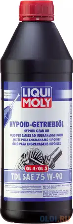 Полусинтетическое трансмиссионное масло liquimoly hypoid-getriebeoil tdl 75w90 1 л 1407, фотография 1