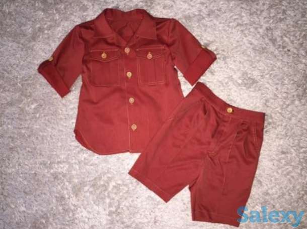 Красивый и нарядный костюм (рубашка, шорты, жабо). Примерно на 2-3-4 г, фотография 1