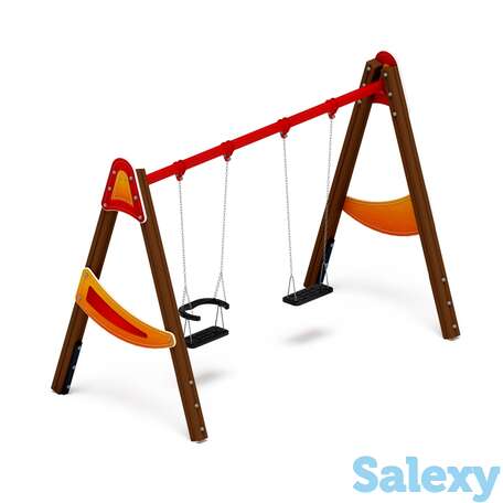 Качели уличные д2 ио 12.д.01.02.01-п.01 для игровой площадки, фотография 1