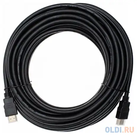 Кабель аудио-видео cactus cs-hdmi.1.4-10 hdmi (m)/hdmi (m) 10м. позолоч.конт. черный, фотография 1