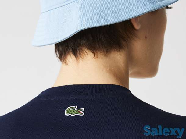 Женская футболка lacoste branding из хлопка с круглым вырезом и принтом, фотография 5