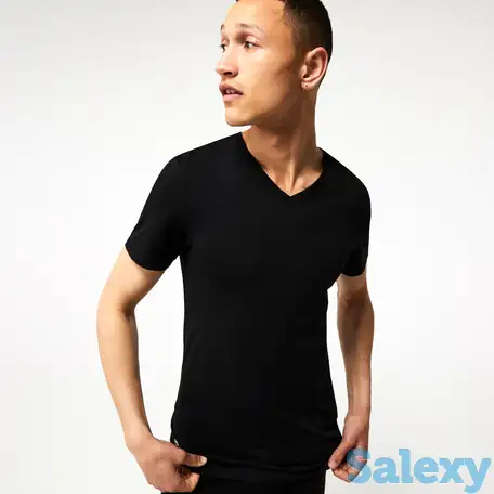 Набор из 3-х домашних футболок lacoste с v-образным вырезом, фотография 1