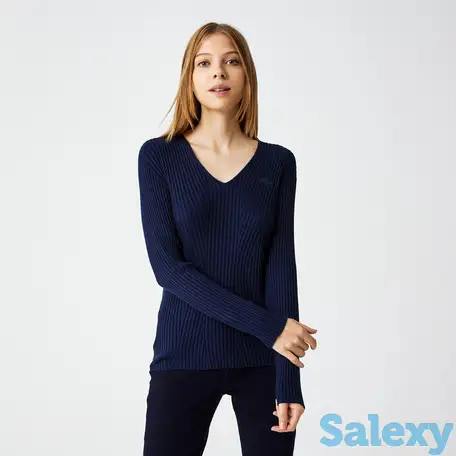 Женский свитер lacoste с v-образным воротом, фотография 1