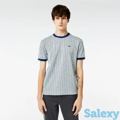 Мужская футболка lacoste regular fit с монограммой, фотография 1