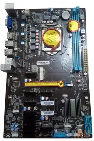 Материнская плата esonic b250-btc-gladiator socket 1151 b250 2xddr4 1xpci-e 16x 10xpci-e, фотография 1