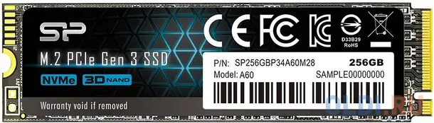 Ssd накопитель silicon power p34a60 256 gb pci-e 3.0 x4, фотография 1