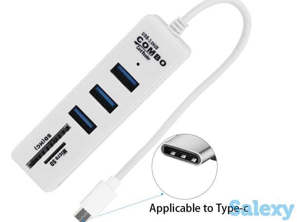 Продам картридер – USB Type C хаб на 3 USB-порта и 2 слота для карт памяти, COMBO 3.0, фотография 1