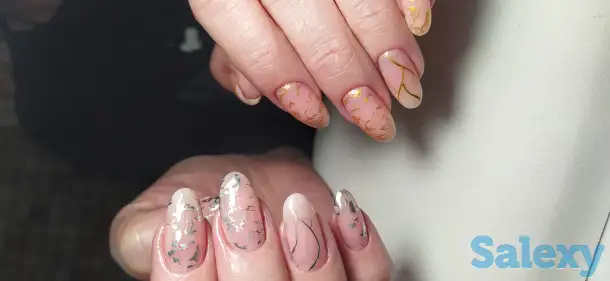 Маникюр, укрепление натуральных ногтей гелем, наращивание ногтей., фотография 4