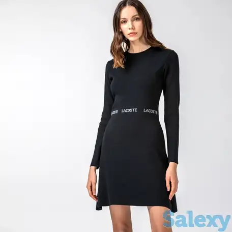 Платье lacoste с круглым вырезом и длинными рукавами, фотография 1