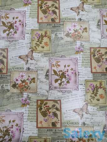 Красивая скатерть клеенка в стиле винтаж поле бабочки, качество, фотография 11