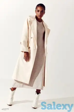 Двубортное кремовое пальто, фотография 1