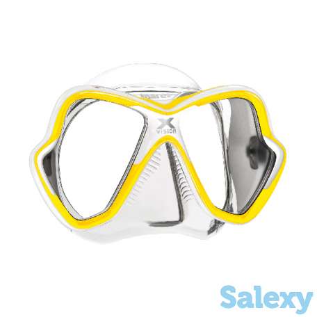 Маска для плавания mares x-vision, для взрослых - ц.обт.прозрачный, ц.р.бело-желтый, фотография 3
