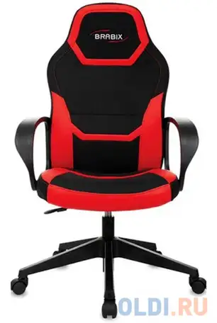 Кресло компьютерное brabix alpha gm-018 черный/красный, фотография 1