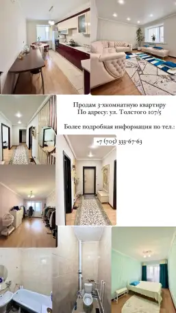 Продам 3комнатную квартиру, Толстого 107/5, фотография 1