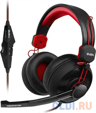 Наушники sven ap-g777mv черный красный, фотография 1