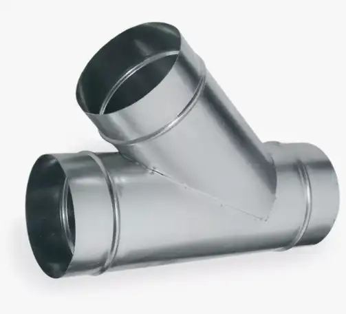 Тройник для круглых воздуховодов, Размер1: 80-1250 мм, Размер2: 100.-1250 мм, s 0,5-0,9 мм, L 0,16-1,31 мм, фотография 1