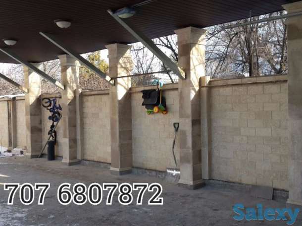 Гранитный цоколь ,травертин-фасад, фотография 5