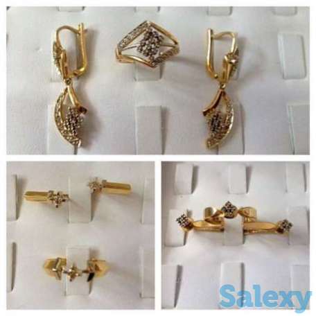 Продаю золотой комплект 585 пробы с бриллиантами, фотография 1