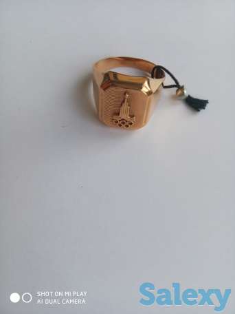 Печатка золотая Олимпиада 80, фотография 1