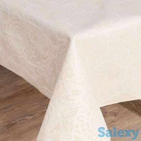 Испанская жаккардовая скатерть с золотым люрексом тефлоновым покрытием, фотография 3