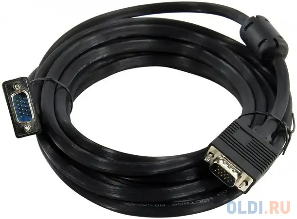 Кабель для монитора 5bites apc-133-050 vga сигнальный hd15m/hd15m ферр.кольца 5м, фотография 1