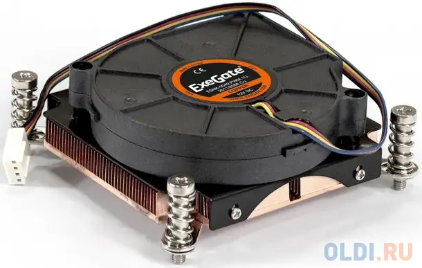 Exegate ex286161rus кулер exegate esnk-0049.pwm.1u.2011/66.cu (радиальный (улитка), медный, 1u, sock, фотография 1