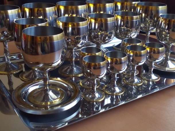 Продам комплект Цептер “Принц” с золотым декором, фотография 1