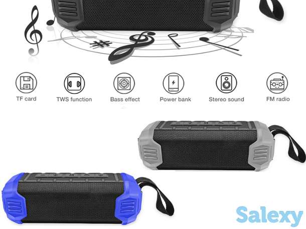 Продам влагозащищенную беспроводную портативную Bluetooth колонку + Power Bank на 5000 mAh, New Rixing NR-1000, фотография 1